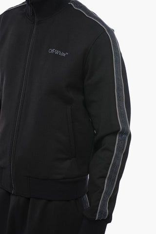 Wool Zipped Sweatshirt With Contrasting Band