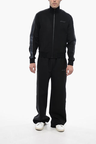 Wool Zipped Sweatshirt With Contrasting Band