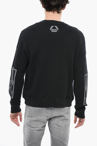 Rundhals-Sweatshirt S-GINAFFLE Mit Wabenmuster