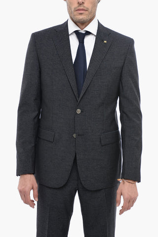 CC COLLECTION Pinstriped REFINED Wool Blend Suit