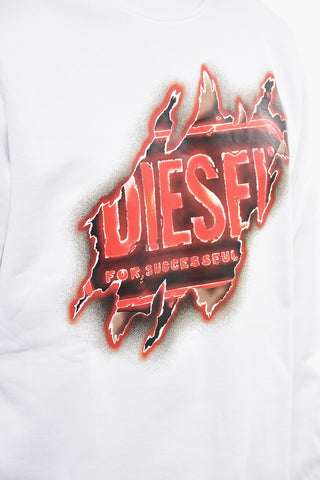 Solid Color S-GINN-E9 Crew-neck Sweatshirt with Front Print