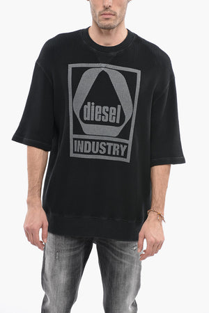 Kurzarm-Rundhals-Sweatshirt S-COOLWAF Mit Wabenmuster