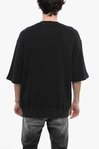 Kurzarm-Rundhals-Sweatshirt S-COOLWAF Mit Wabenmuster