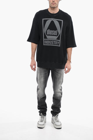 Kurzarm-Rundhals-Sweatshirt S-COOLWAF Mit Wabenmuster