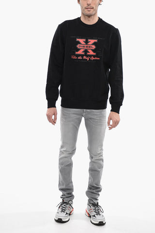 Maxi Lettering Printed S-GINN-K25 Crew-Neck Sweatshirt