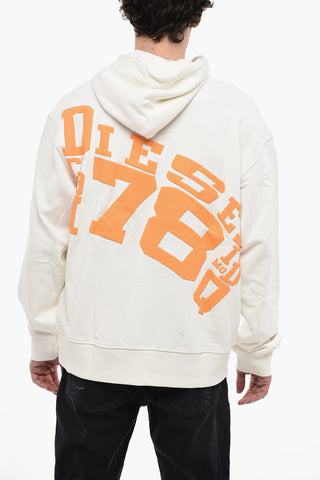 Brushed Cotton S-MACS-HOOD-G6 Hoodie with Contrasting Maxi Logo