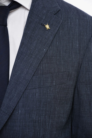 CC COLLECTION Pin Point Wool Blend Suit with Flap Pockets
