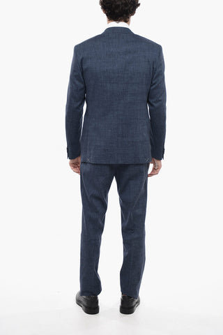 CC COLLECTION Pin Point Wool Blend Suit with Flap Pockets