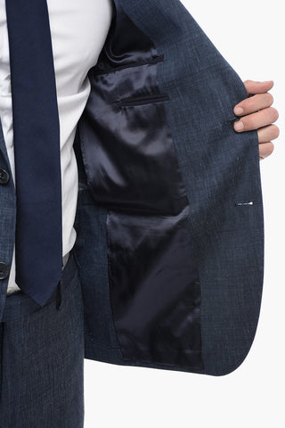 CC COLLECTION Pin Point Wool Blend Suit with Flap Pockets