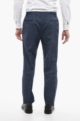 CC COLLECTION Pin Point Wool Blend Suit with Flap Pockets
