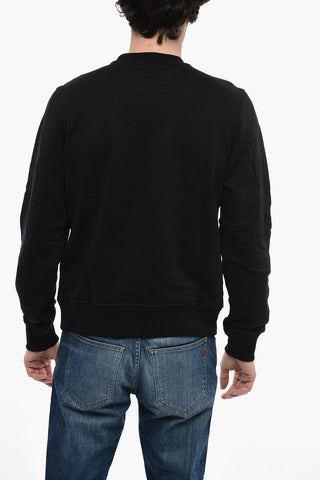 Felpa Girocollo S-GINN-E1 Stampata con Bordi in Velour