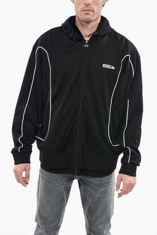 Perforated S-RELAX Hoodie with Contrast Embroidery