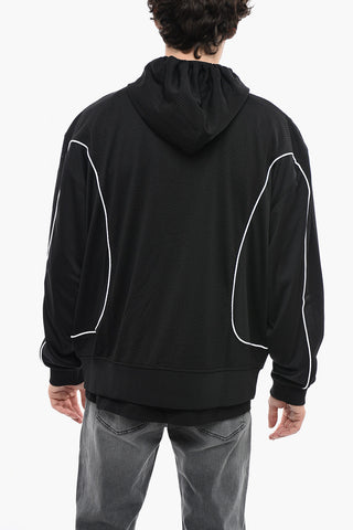 Perforated S-RELAX Hoodie with Contrast Embroidery