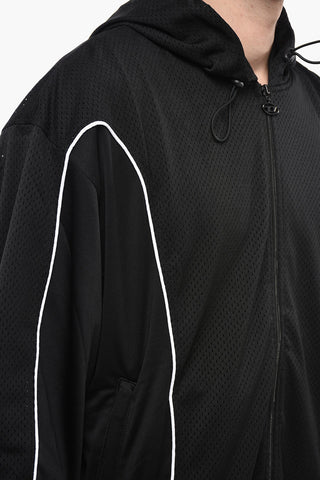 Perforated S-RELAX Hoodie with Contrast Embroidery