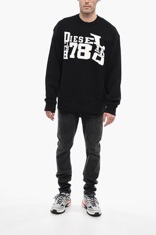 Sweatshirt mit Rundhalsausschnitt S-MACS-G2 mit erhabenem Maxi-Logo