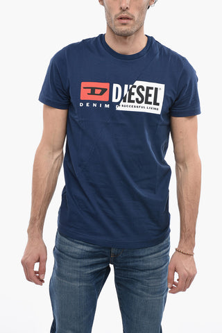 T-shirt Girocollo T-DIEGO-CUTY Con Maxi Logo Sovrapposto