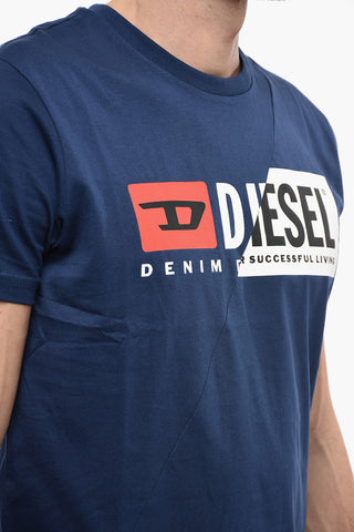 T-shirt Girocollo T-DIEGO-CUTY Con Maxi Logo Sovrapposto
