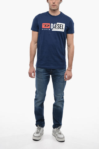 T-shirt Girocollo T-DIEGO-CUTY Con Maxi Logo Sovrapposto
