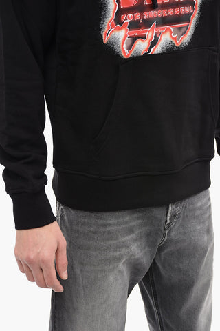 Hoodie S-GINN-HOOD-E8 With Maxi Burnt-Effect Print
