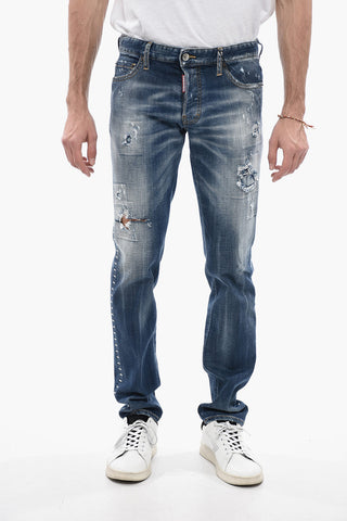 Distressed Slim Fit Denims with Studs 16cm