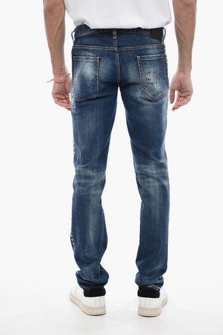 Distressed Slim Fit Denims with Studs 16cm