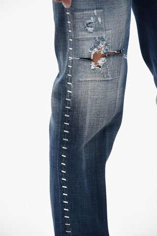 Distressed Slim Fit Denims with Studs 16cm