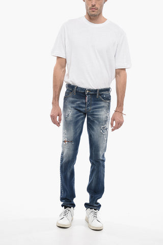 Distressed Slim Fit Denims with Studs 16cm