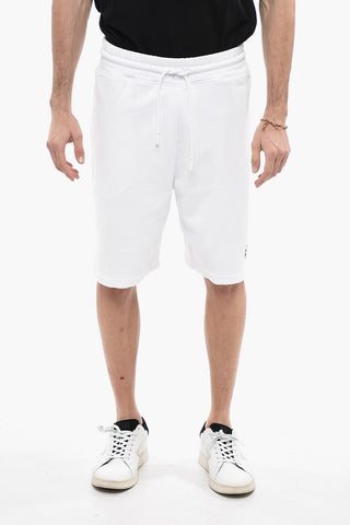 Shorts in Cotone Garzato con Stampa Logo