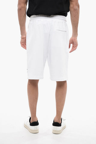 Shorts in Cotone Garzato con Stampa Logo