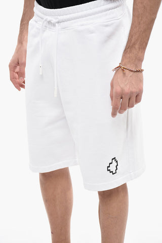 Shorts in Cotone Garzato con Stampa Logo