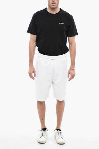 Shorts in Cotone Garzato con Stampa Logo