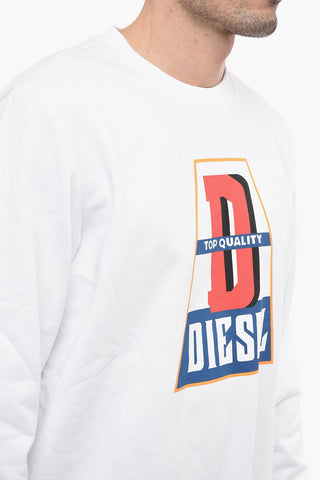 Brushed Cotton S-GINN-K32 Crew-neck Sweatshirt with Front Print