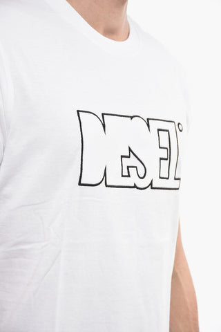 Oversized Crew-Neck T-DIEGOS-B8 T-shirt with Terry-Logo