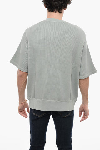 Rundhals-T-Shirt S-COOLWAF Mit Wabenmuster Und Maxi-Print