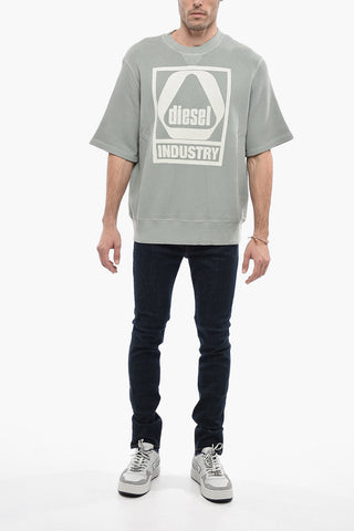 Rundhals-T-Shirt S-COOLWAF Mit Wabenmuster Und Maxi-Print