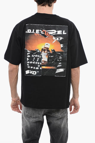 Crewneck T-Shirt T-WASH-POFF Destroyed-Effect Print