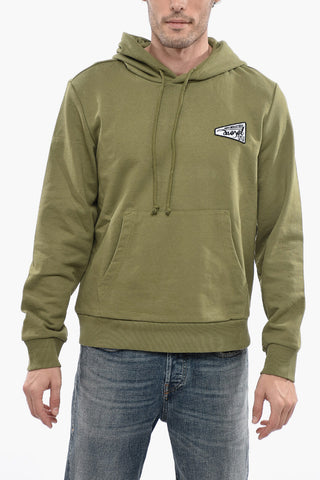 Felpa Hoodie S-GINN-HOOD-K31 in Tinta Unita con Logo a Contrasto