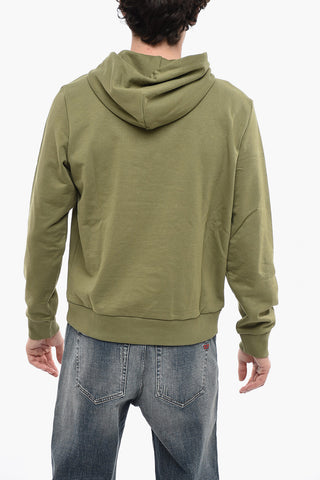 Felpa Hoodie S-GINN-HOOD-K31 in Tinta Unita con Logo a Contrasto