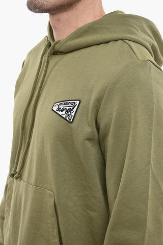 Felpa Hoodie S-GINN-HOOD-K31 in Tinta Unita con Logo a Contrasto