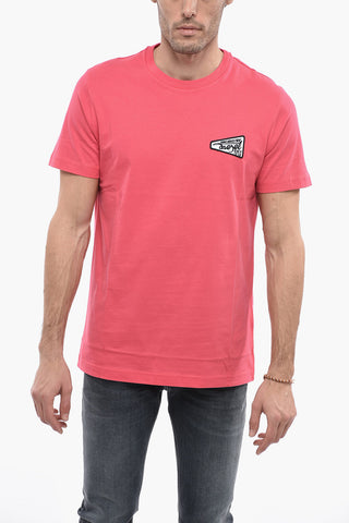 Solid Color T-DIEGOR-K58 Crew-Neck T-shirt With Embroidery