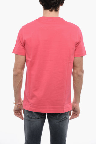 Solid Color T-DIEGOR-K58 Crew-Neck T-shirt With Embroidery