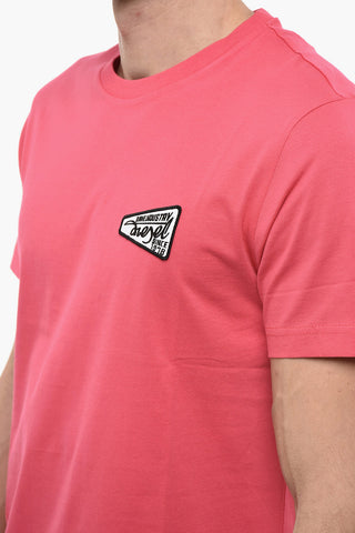 Solid Color T-DIEGOR-K58 Crew-Neck T-shirt With Embroidery