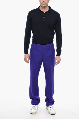 High-waisted PAP DRILL Pants with Brooch Detail