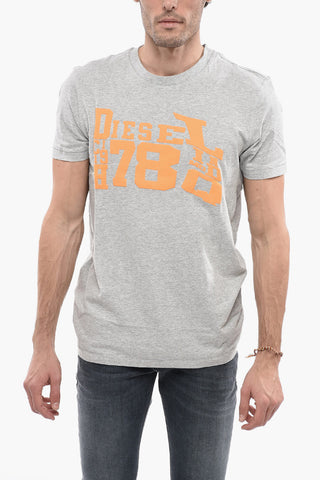 T-shirt Girocollo T-DIEGOR-G7 In Cotone con Maxi Logo in Rilievo