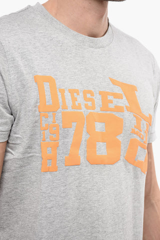 T-shirt Girocollo T-DIEGOR-G7 In Cotone con Maxi Logo in Rilievo