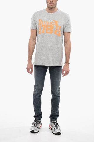 T-shirt Girocollo T-DIEGOR-G7 In Cotone con Maxi Logo in Rilievo