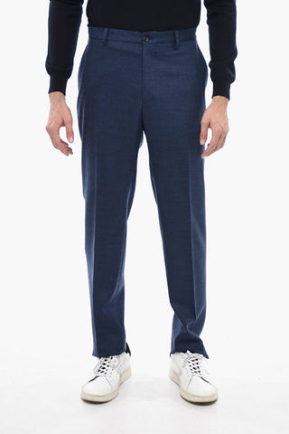 Pantaloni Regular Fit In Misto Lana