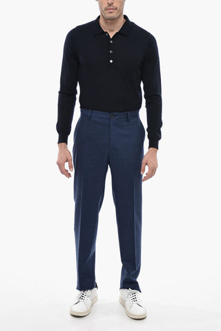 Pantaloni Regular Fit In Misto Lana