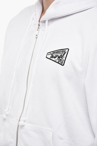 Felpa S-GINN in Tinta Unita con Cappuccio e Chiusura Zip