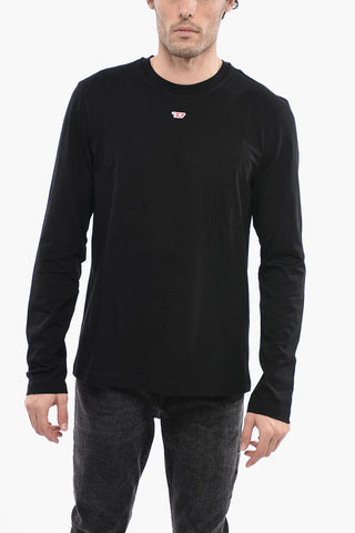 RED TAG Long Sleeve T-DIEGOR-LS-D Crew-Neck T-shirt with Monogram Embroidery